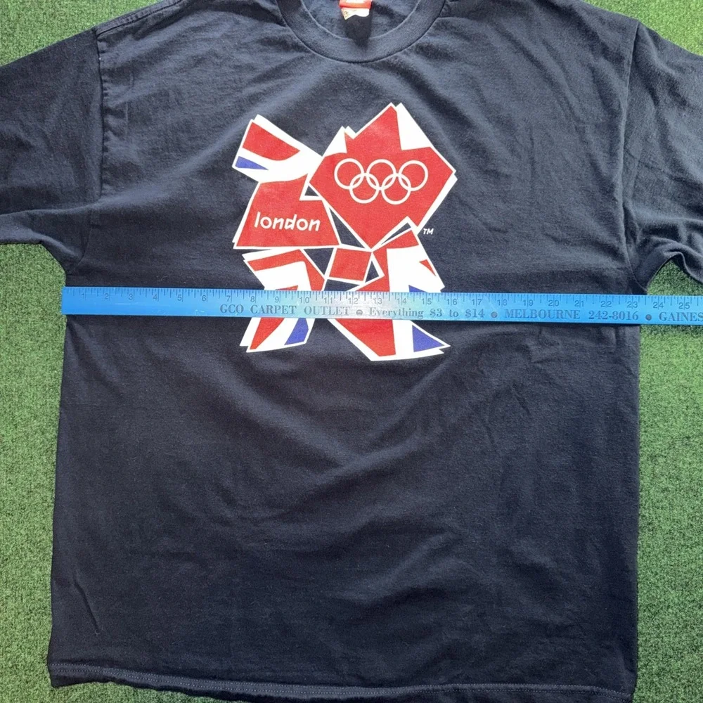 London Olympics 2012 T Shirt Logo & Rings Adidas Blue Size XL